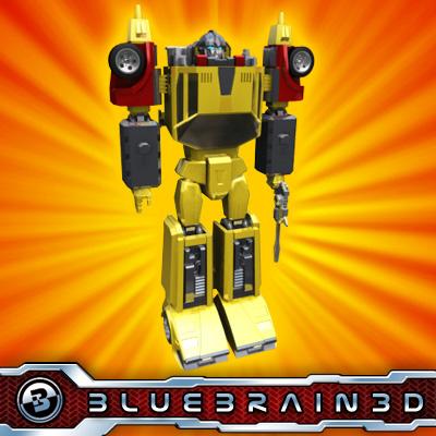 3D Model of Transforming Robot Toy car - 3D Render 0